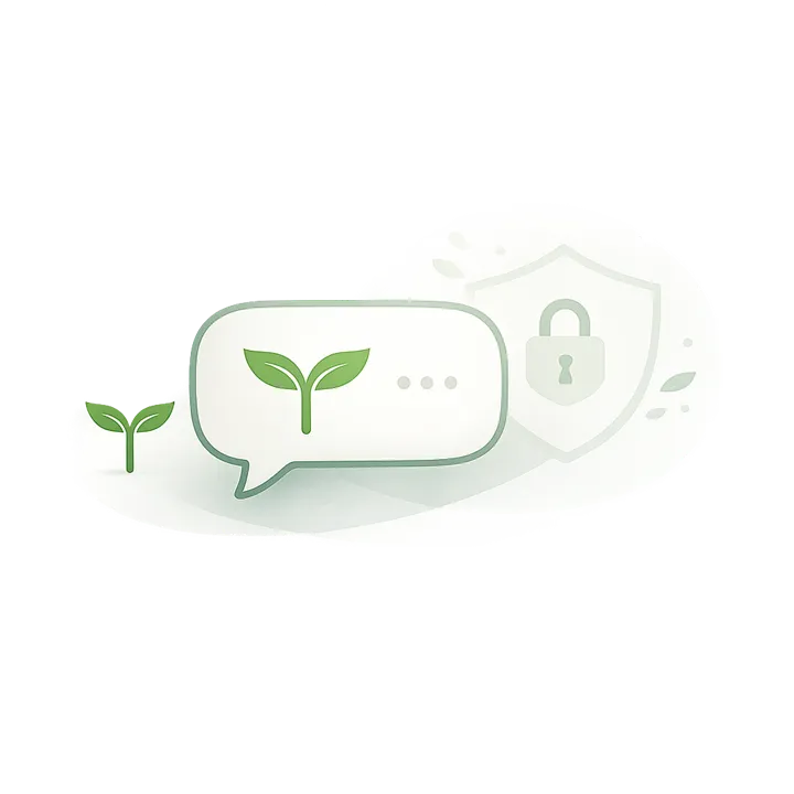Tend's private coaching, illustrated as a calm figure tending a small plant